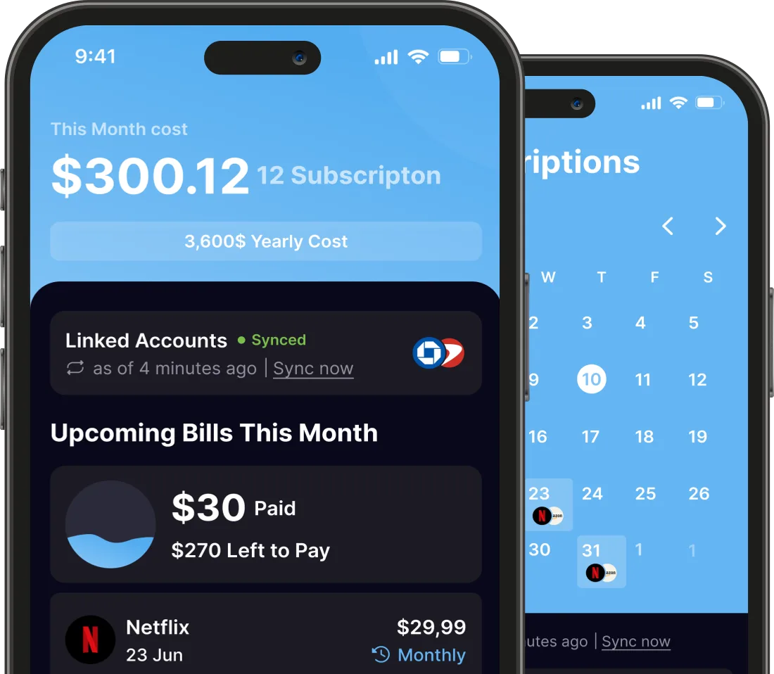 Subpilot app showing a subscription dashboard